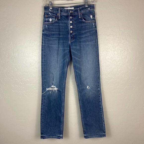 Mother Superior The Pixie Tomcat Born to Bite Denim Jeans Size 27 - Picture 4 of 14